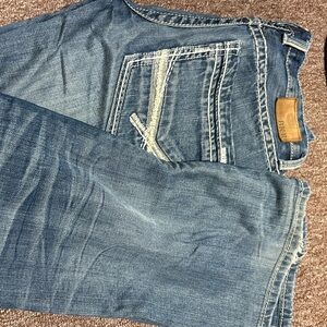 BKE Bootcut Blue Jeans with Vintage Fading